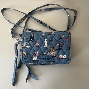 Vera Bradley Quilted Cat Design Crossbody Bag
